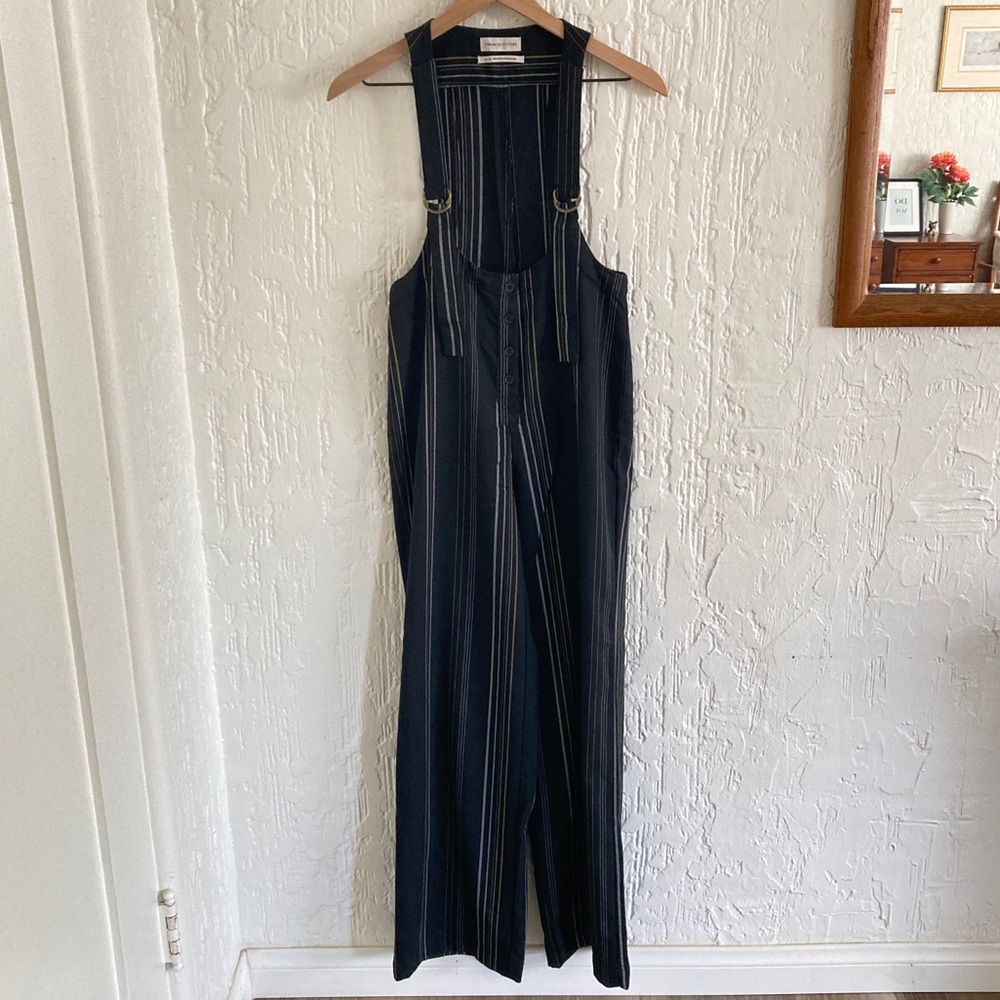 Urban Outfitters Black and Grey Striped Pantsuit Jumpsuit Size XS